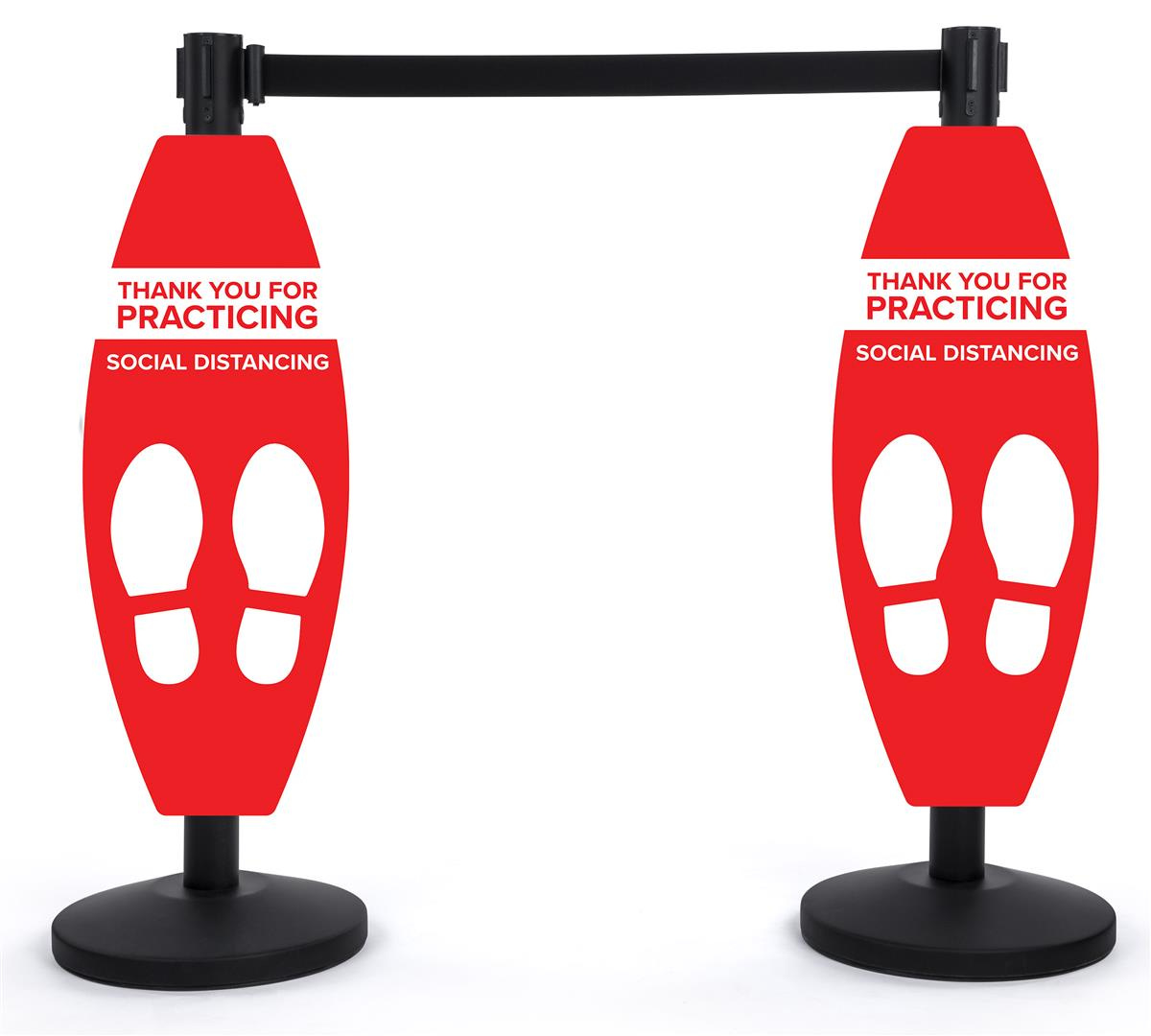 Crowd Control Single Post Signage | Social Distancing Graphics Crowd Control Single Post Signage | Social Distancing Graphics
