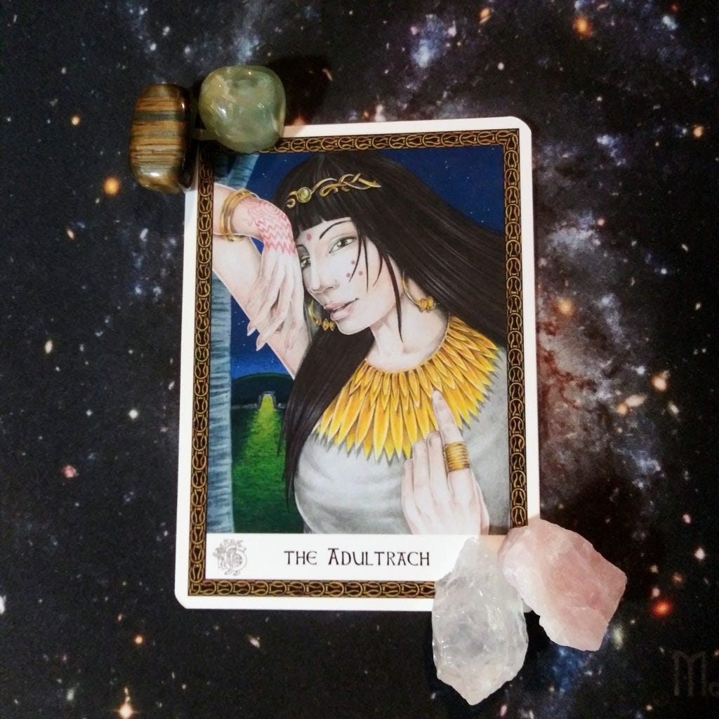 A Message from the Universe ~ Shiny Things and Consistency, The Adultrach, Celtic Wisdom Oracle Card A Message from the Universe ~ Shiny Things and Consistency, The Adultrach, Celtic Wisdom Oracle Card
