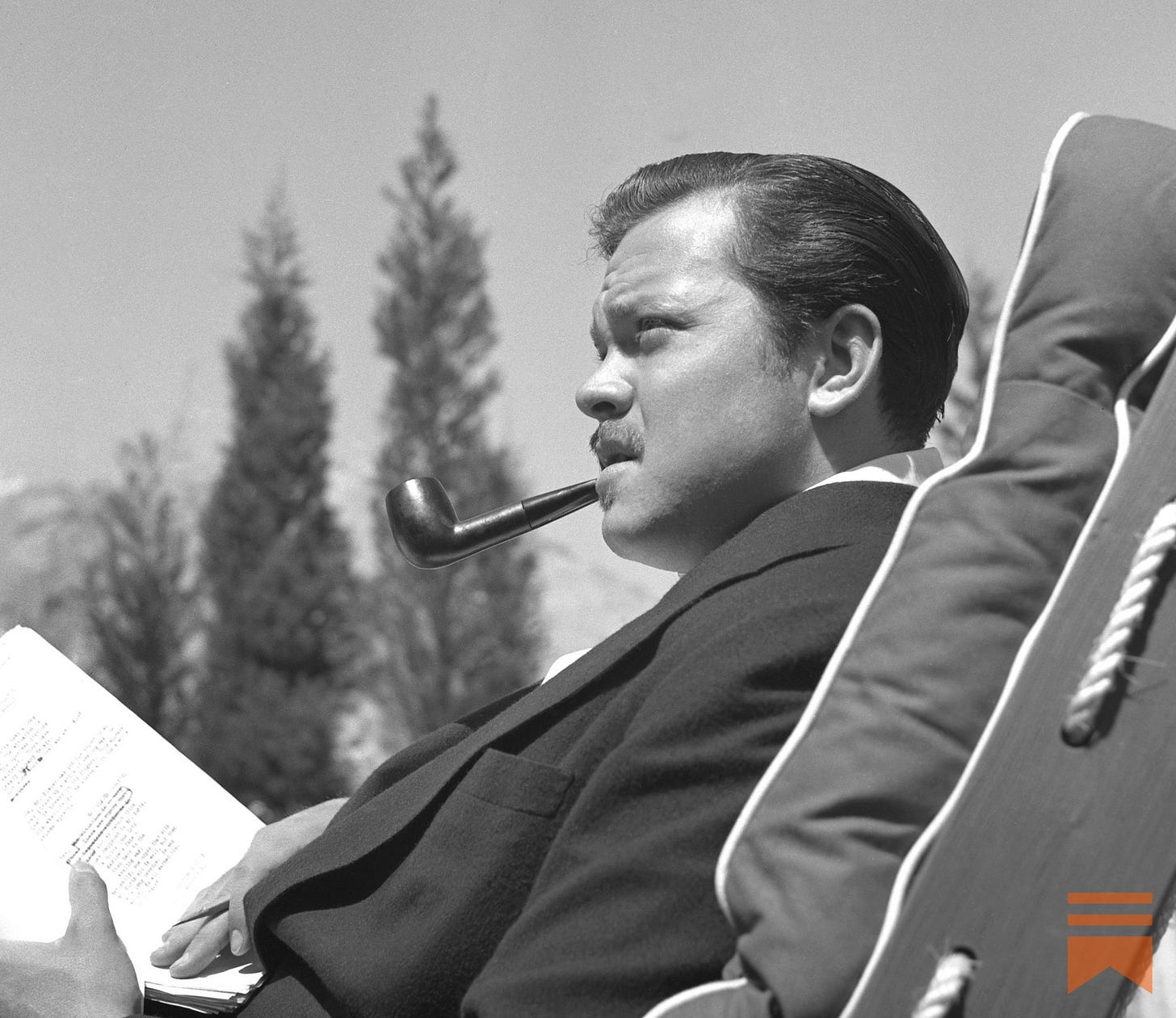 Orson Welles working on a script in Los Angeles circa 1940.