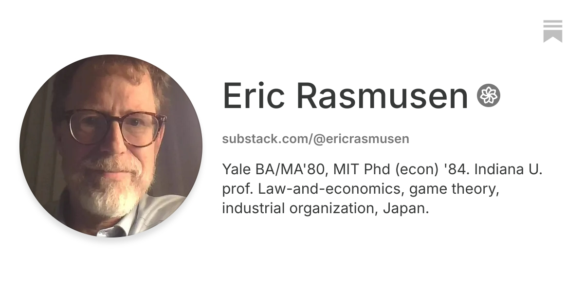 Eric Rasmusen | Substack