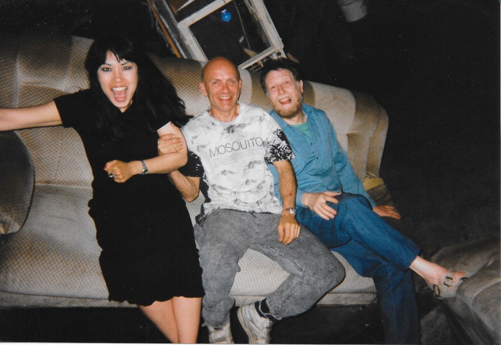 Anna Chen, Jim Whiting and Neil Hornick on a mechanical sofa at Bimbotown, Leipzig