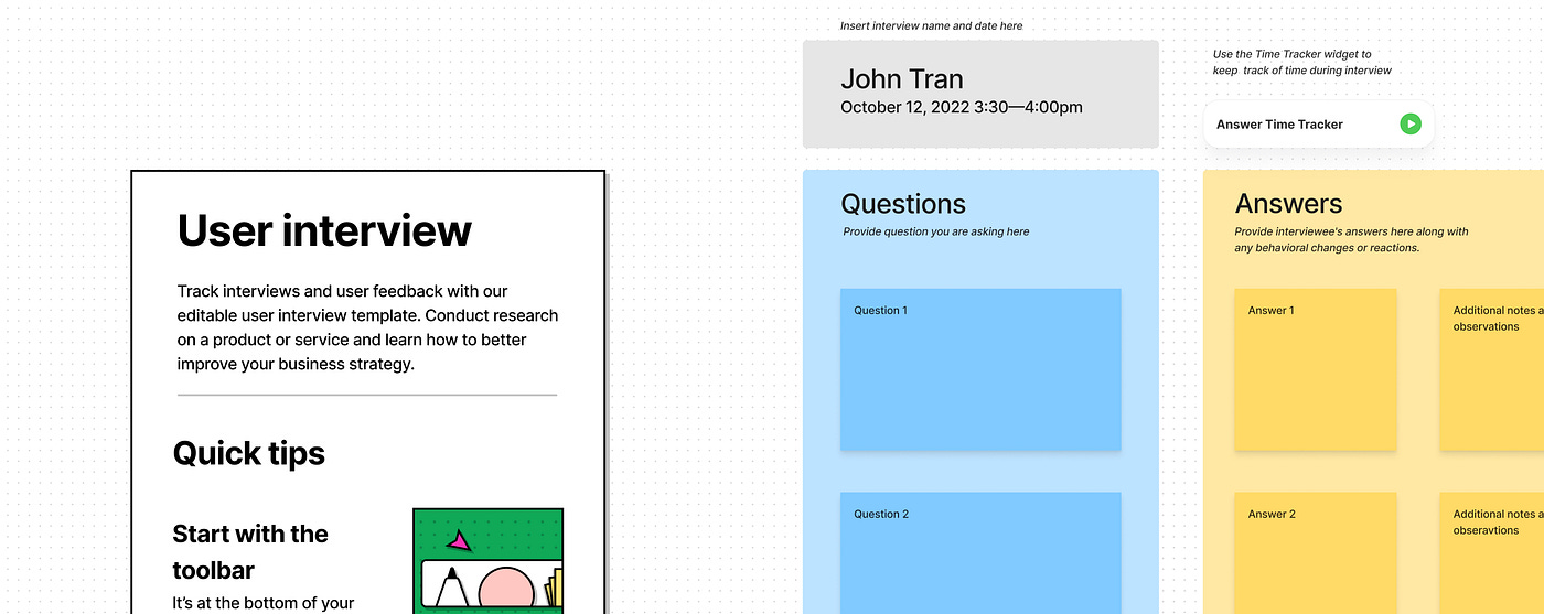 preview of free template of FigmaJam for user interview