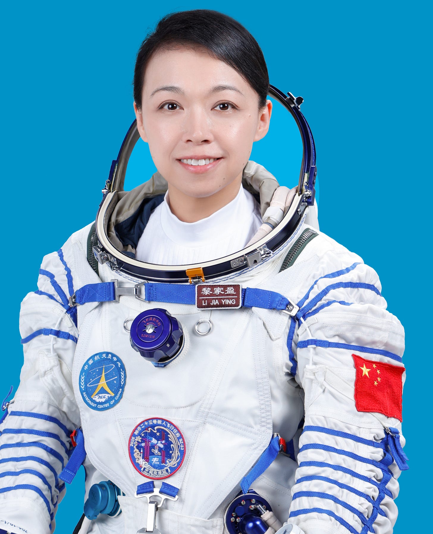 Shenzhou-23 Payload Specialist Li Jiaying in her official photograph for the mission. Shenzhou-23 Payload Specialist Li Jiaying in her official photograph for the mission.