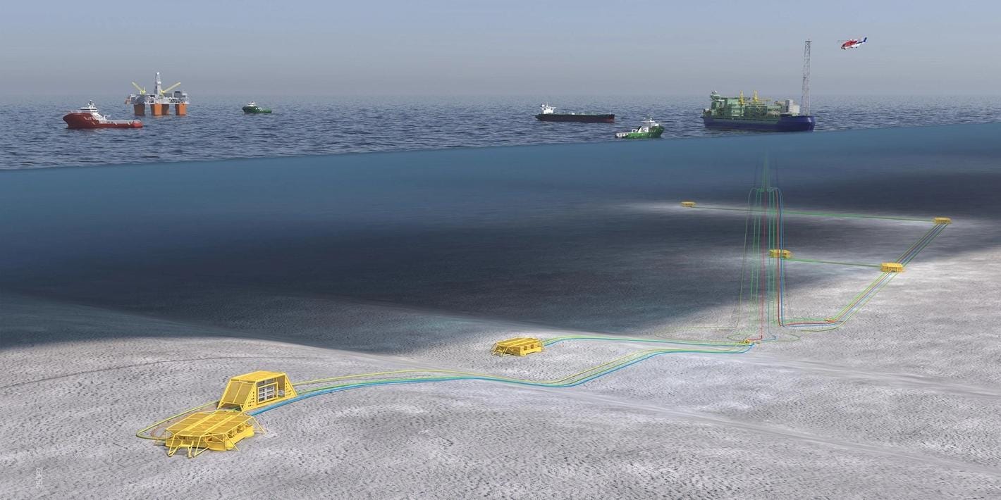 Illustration of the Bay du Nord field, including potential future subsea tie-backs