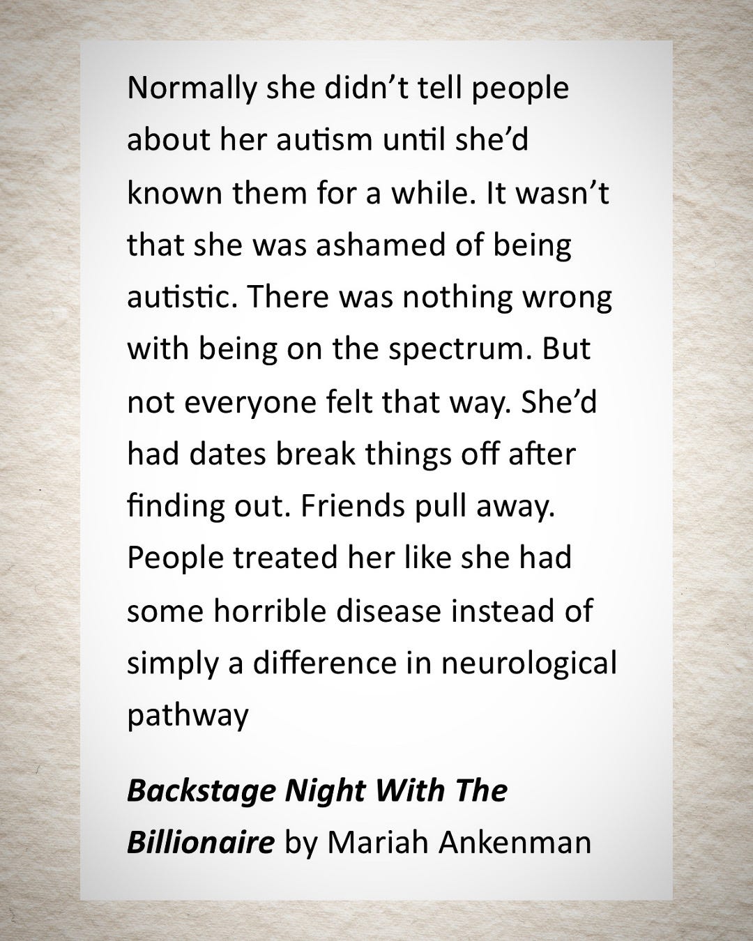 Book quote from Backstage Night With The Billionaire