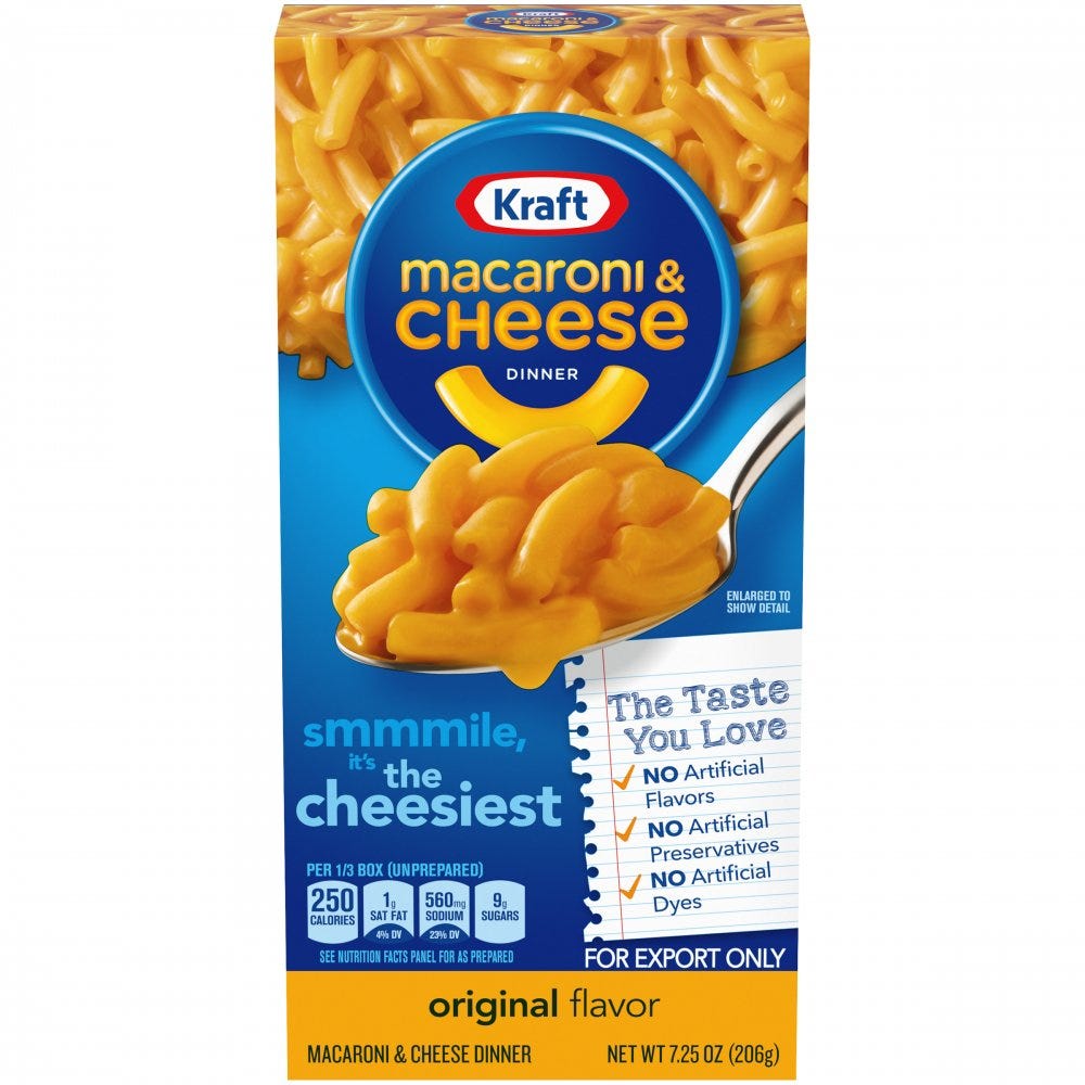 Kraft Macaroni &amp; Cheese Dinner Original 7.25oz Box | Garden Grocer