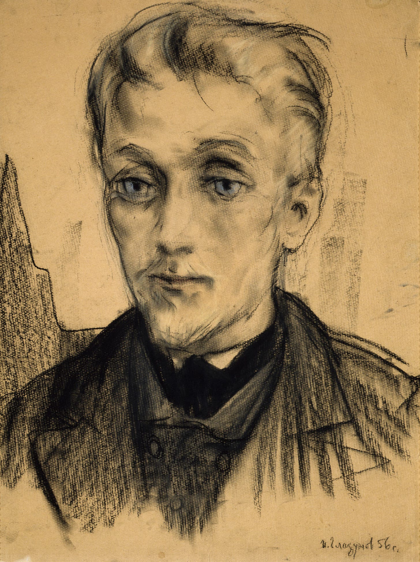 Charcoal sketch of Prince Myshkin by Ilya Glazunov