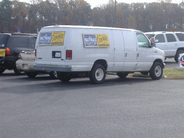 A Mathias/Conway van. The four folks in it parked it and left in another car. A Mathias/Conway van. The four folks in it parked it and left in another car.