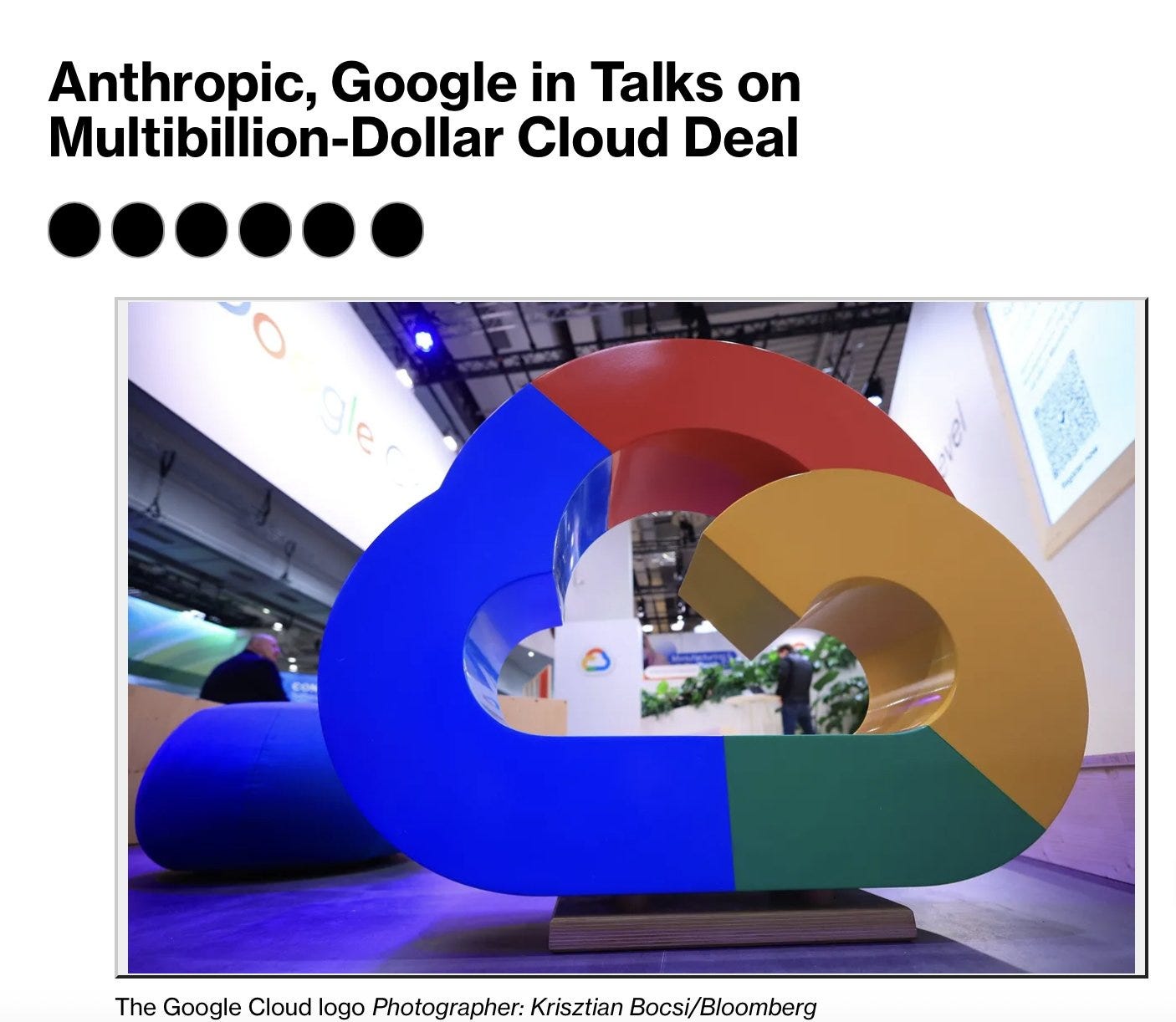 Chubby♨️ on X: "Anthropic is in early talks with Google for a cloud-compute  deal worth tens of billions of dollars, aiming to secure more AI training  power. "additional computing power valued in