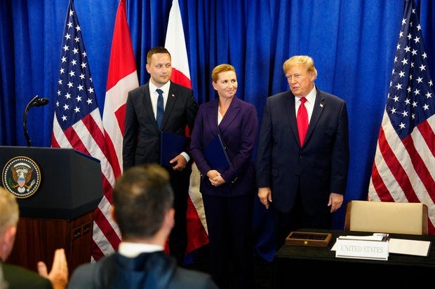 Greenland Prime Minister Jens-Frederik Nielsen, Danish Prime Minister Mette Frederiksen and President Trump at the signing ceremony of a security deal on Tuesday, Sept. 22, 2026. Greenland Prime Minister Jens-Frederik Nielsen, Danish Prime Minister Mette Frederiksen and President Trump at the signing ceremony of a security deal on Tuesday, Sept. 22, 2026.