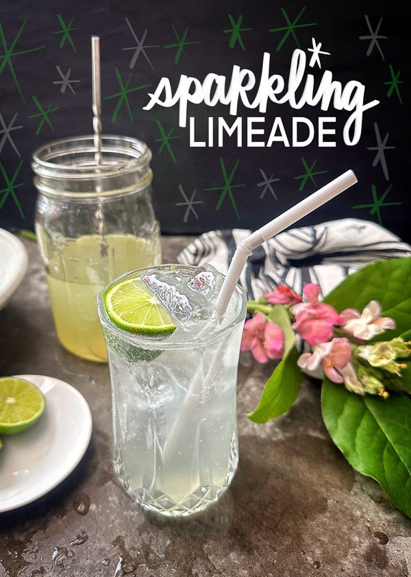 Homemade Sparkling Limeade with fresh lime juice and simple syrup. A bright, sweet-tart citrus drink and easy dupe for Sol Food sparkling limeade. Homemade Sparkling Limeade with fresh lime juice and simple syrup. A bright, sweet-tart citrus drink and easy dupe for Sol Food sparkling limeade.