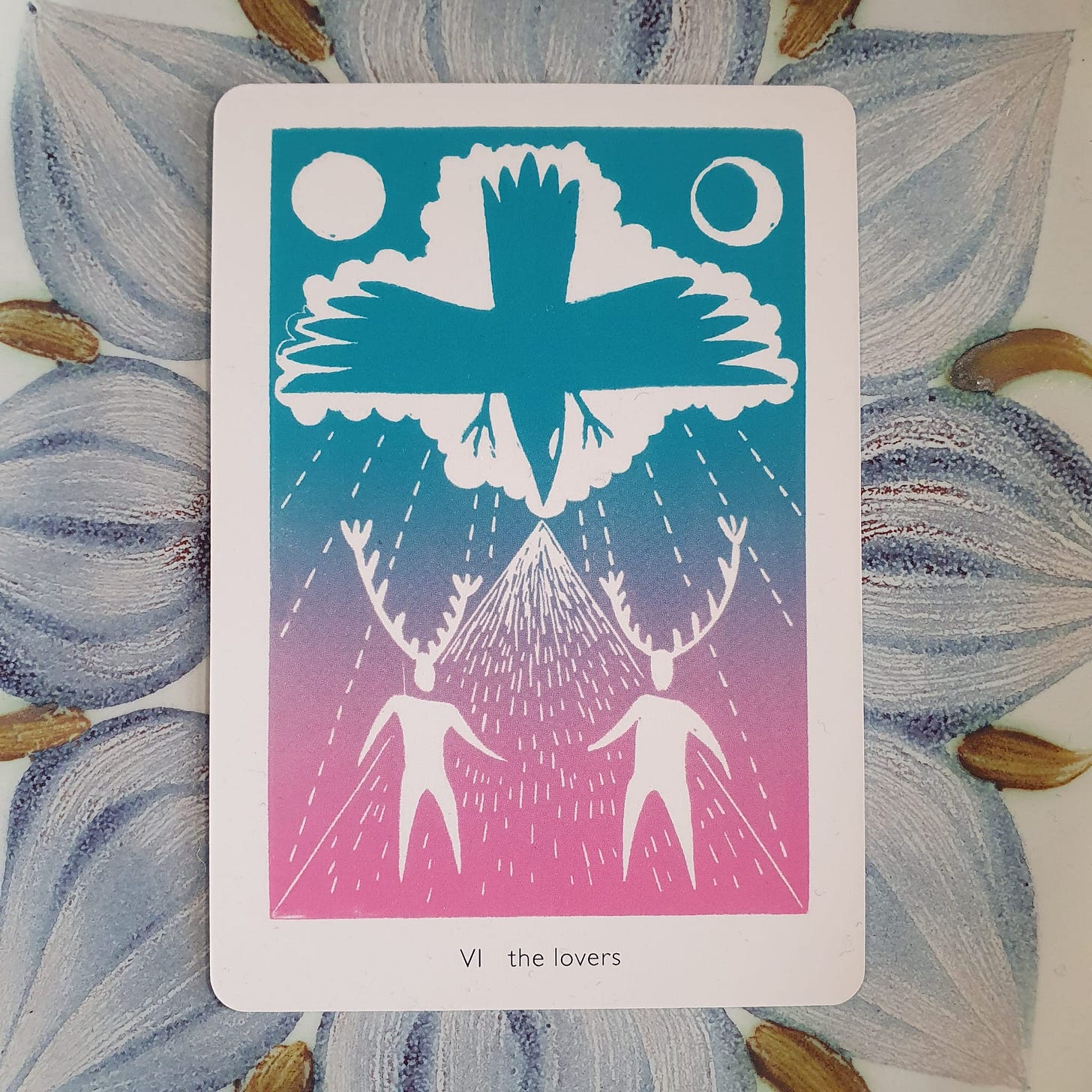 VI the lovers tarot card from the Queer Crow Death Magic Tarot, illustrated by Frank Duffy, featured image for the CJ DeBarra interview.