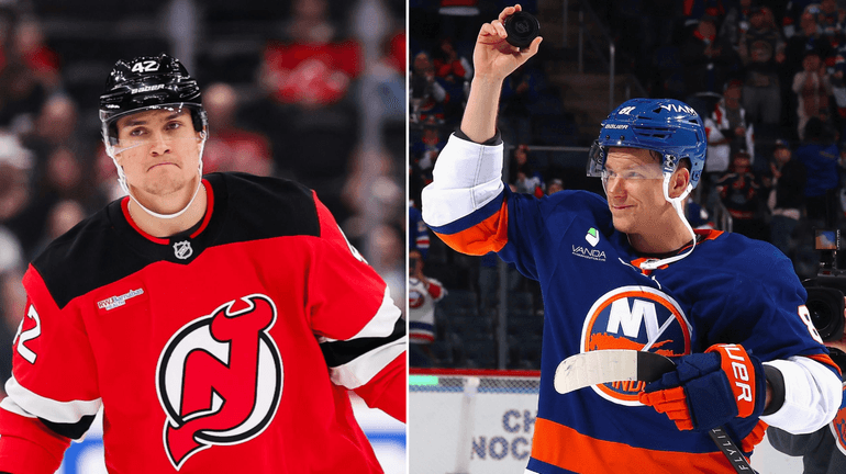 Current Devil Max Tsyplakov, left, and current Islander Ondrej Palat were traded... Current Devil Max Tsyplakov, left, and current Islander Ondrej Palat were traded...