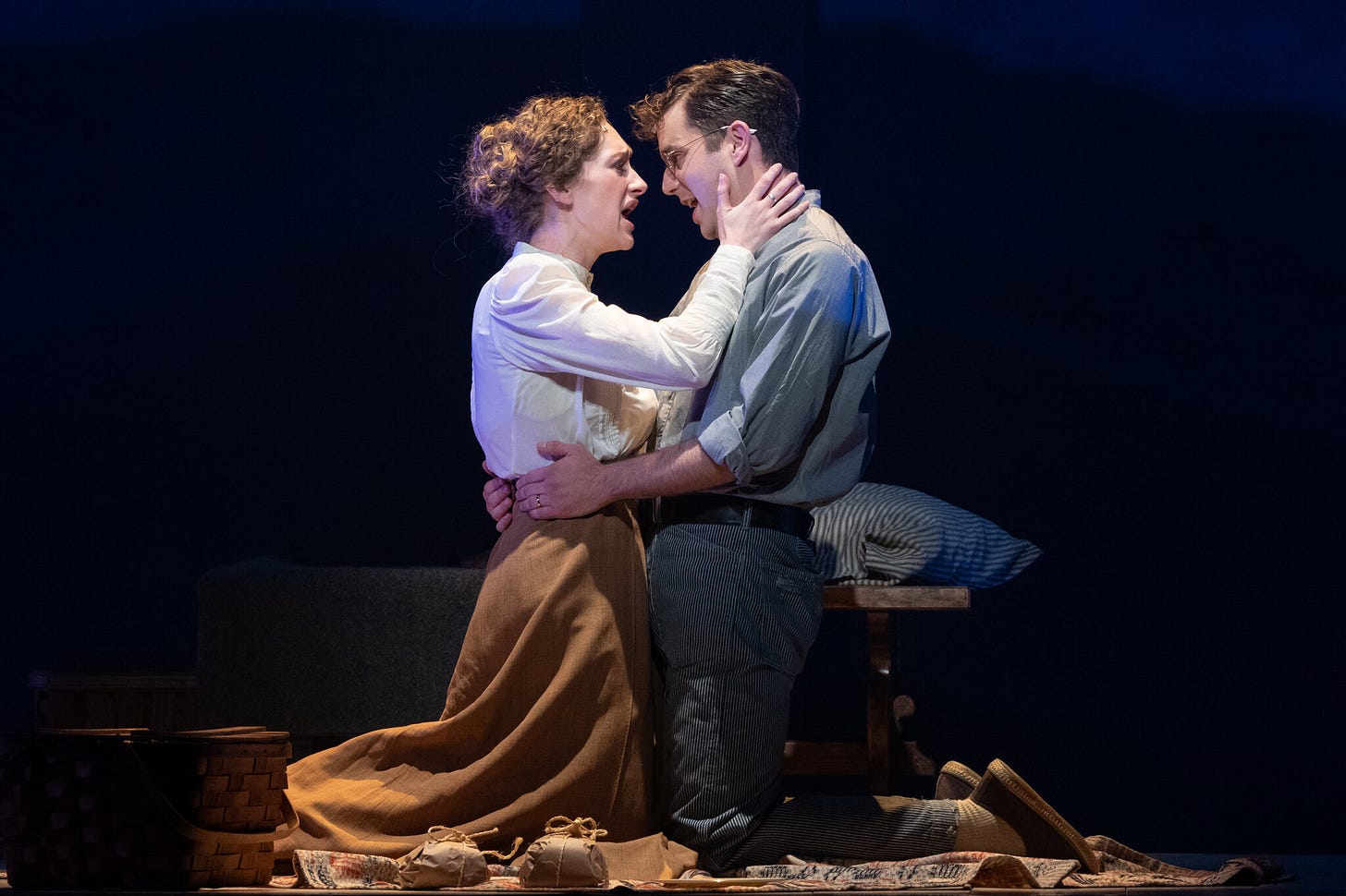 Micaela Diamond and Ben Platt in “Parade” at the Bernard B. Jacobs Theater.