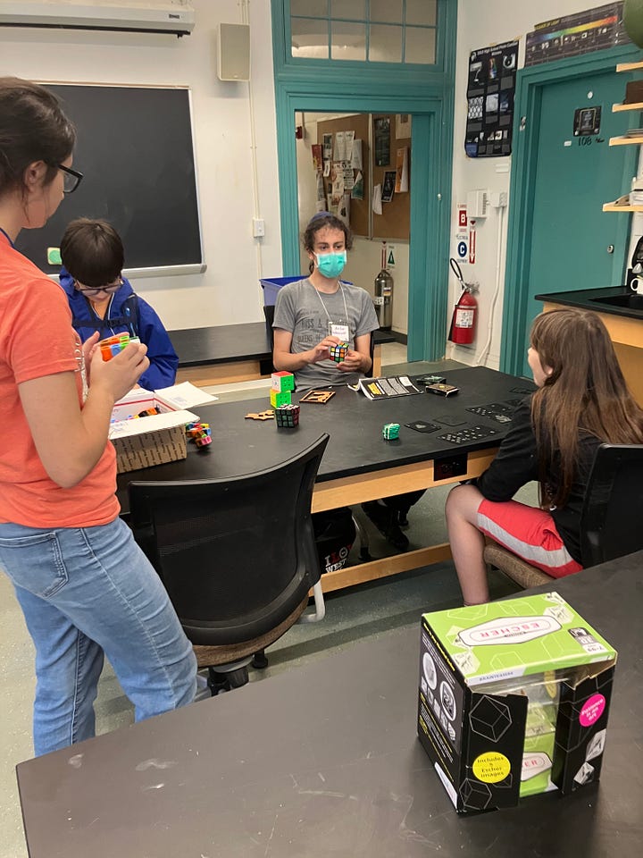 Pictures of the CAMPers playing brain games