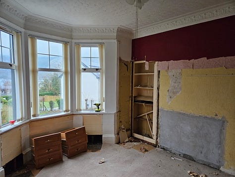 The start of renovations in the bedroom