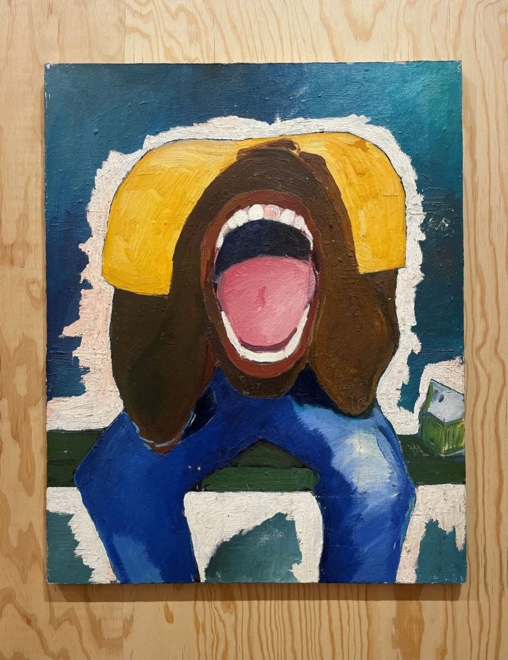 Henry Taylor, "Screaming head", 1990, huile sur toile présentée dans l'exposition "Where thoughts provoke" au musée Picasso-Paris du 8 avril au 6 septembre 2026. (VALERIE GAGET FRANCEINFO CULTURE) Henry Taylor, "Screaming head", 1990, huile sur toile présentée dans l'exposition "Where thoughts provoke" au musée Picasso-Paris du 8 avril au 6 septembre 2026. (VALERIE GAGET FRANCEINFO CULTURE)