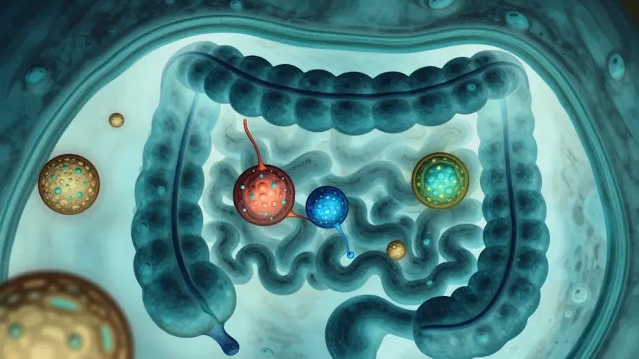 Illustration of the small intestine showing villi damage and immune activation triggered by gluten exposure.
