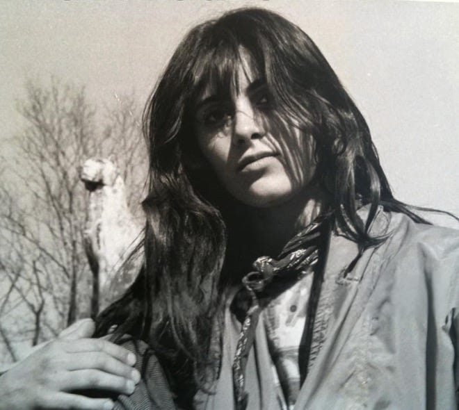 black and white photo of Nancy Rommelmann as a teenager