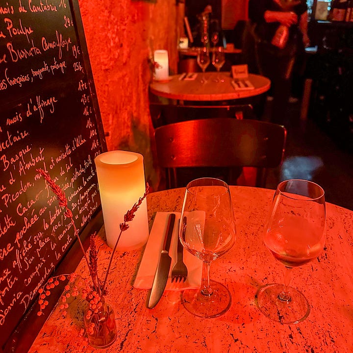 Wine at Augustin Marchand d'Vins in Paris