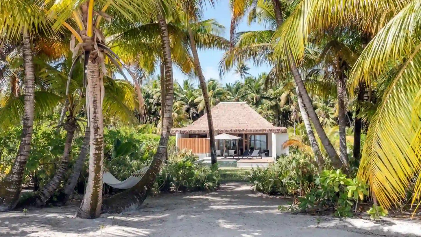 The lovely interior fo a Beach Villa at Alphonse Island Lodge in Seychelles.
