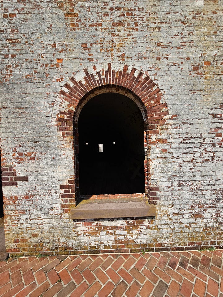 Images showing the inside of Fort Macon in North Carolina.