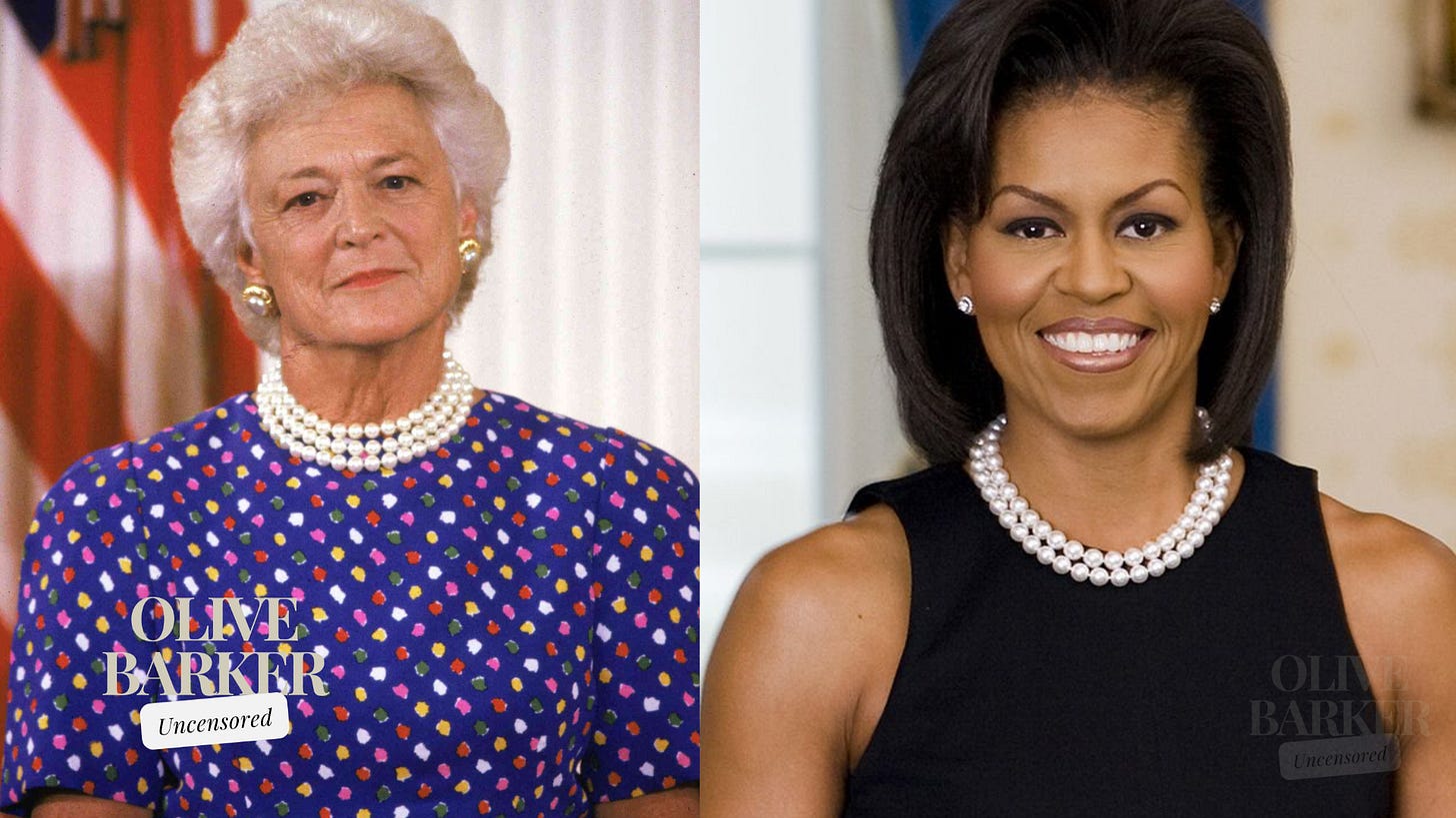 Barbara Bush and Michelle Obama