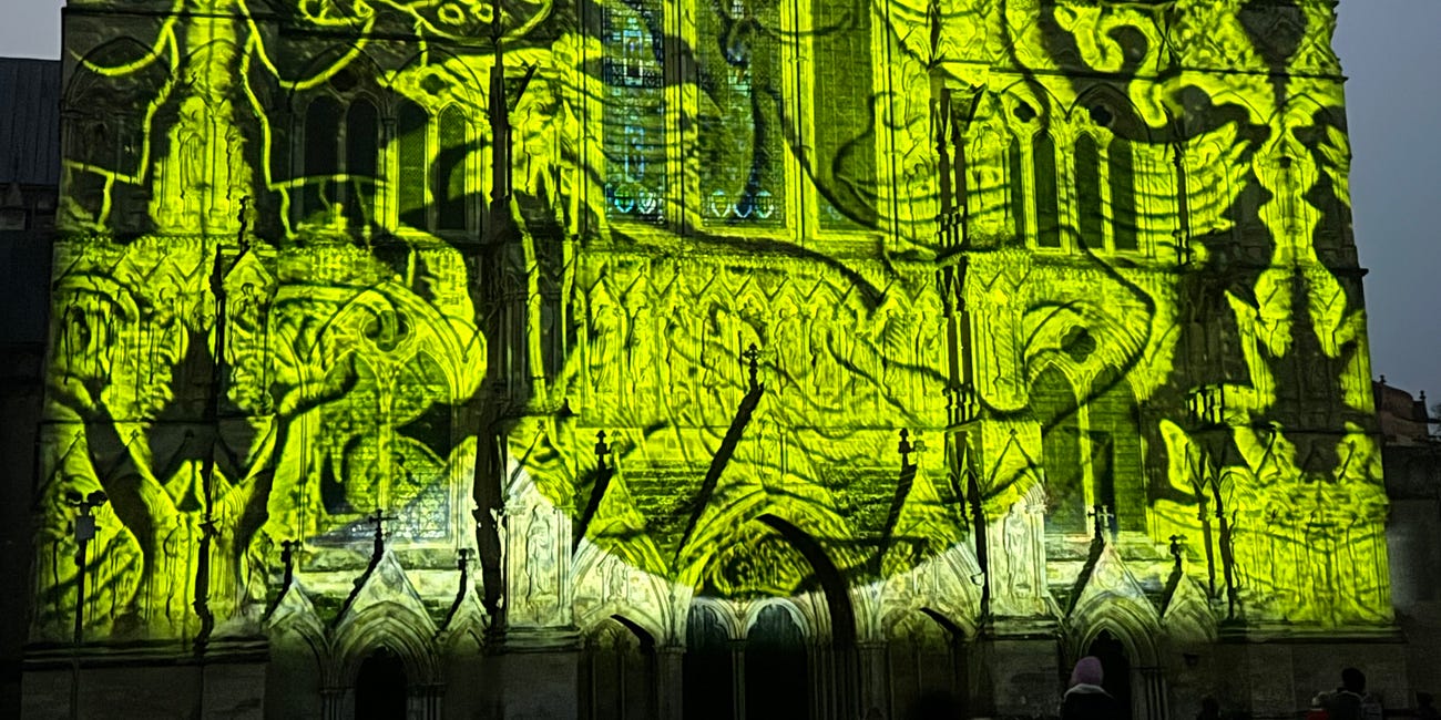 Dazzling light display thrills the crowds at Salisbury Cathedral
