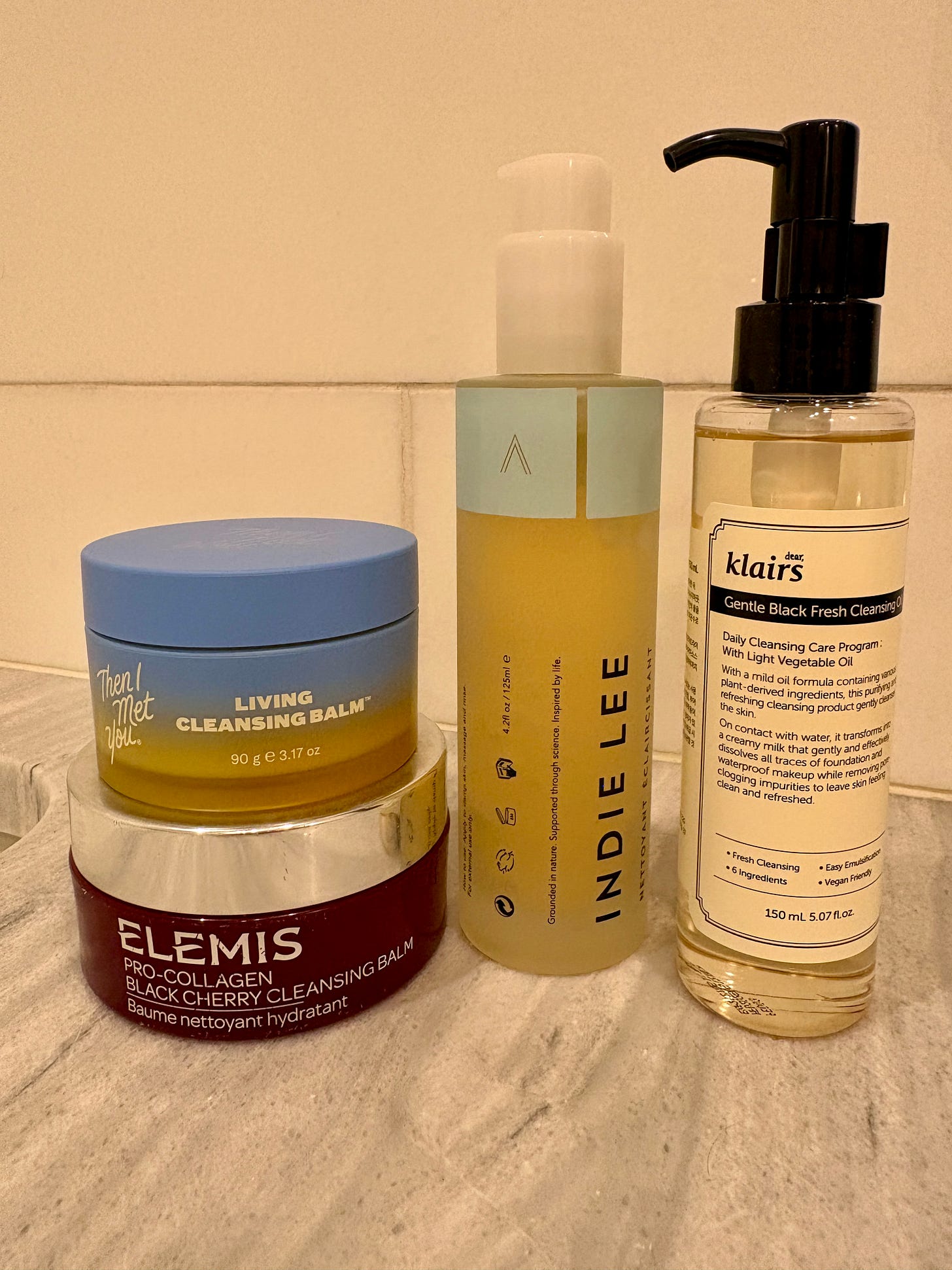 Chery's products for a double cleanse of her face Chery's products for a double cleanse of her face