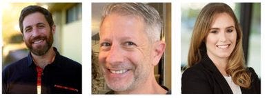 Trois membres de l'application Fireside Trois membres de l'application Fireside