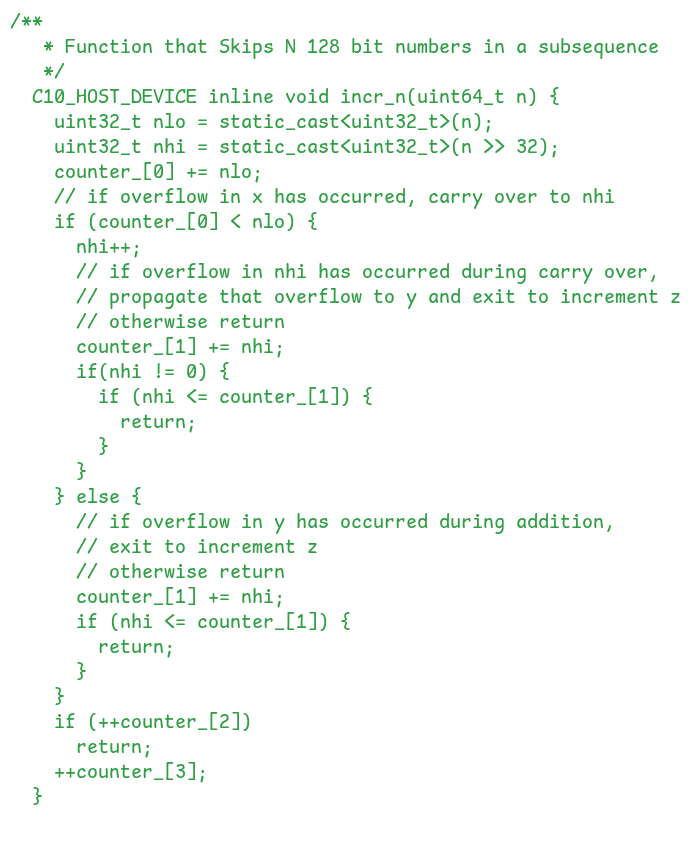 Definition of incr_n function that increments the counter by an arbitrary 64-bit value Definition of incr_n function that increments the counter by an arbitrary 64-bit value