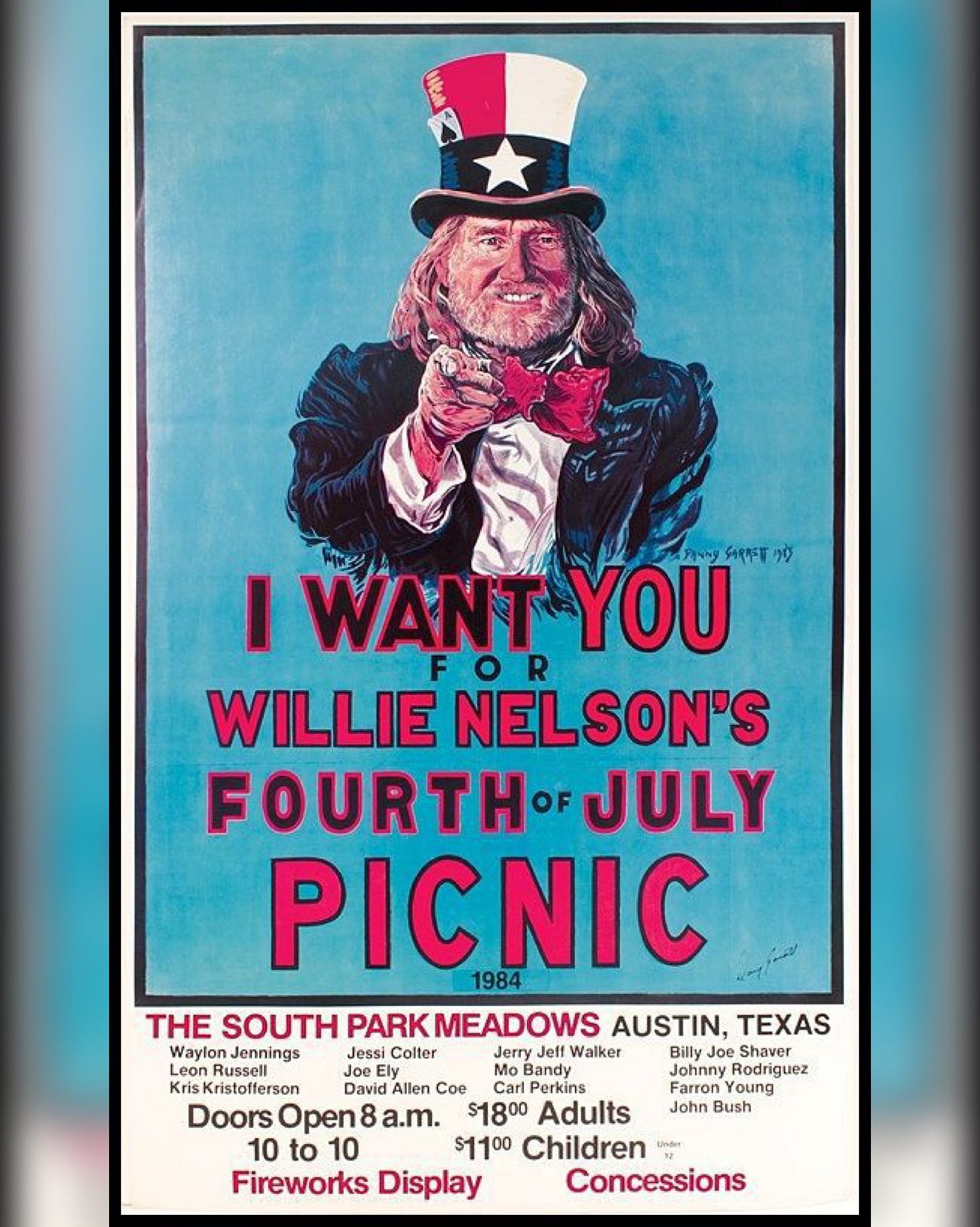 Willie Nelson على X: "A look back at a few of the notable 4th of July Picnic  posters throughout the years! Less than a month out from Willie's Annual 4th  of July