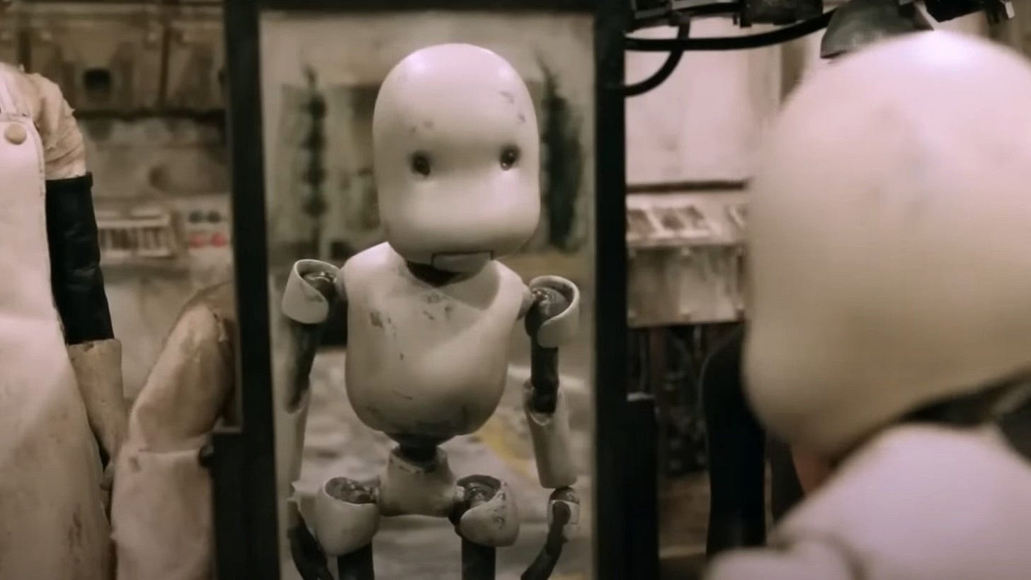 Junk Head | Still features a robot looking into the mirror.