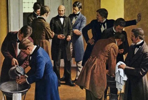 Ignace Semmelweis organise un workshop lavage de mains à l'hopital