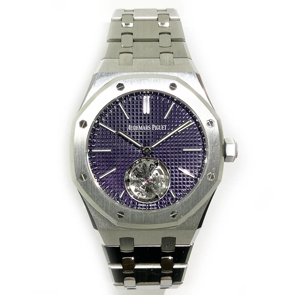 Audemars Piguet Royal Oak Selfwinding Flying Tourbillon Extra-Thin "50th Anniversary" 37 Steel / Purple / Bracelet 26660ST.OO.1356ST.01 Listing Image 1 Audemars Piguet Royal Oak Selfwinding Flying Tourbillon Extra-Thin "50th Anniversary" 37 Steel / Purple / Bracelet 26660ST.OO.1356ST.01 Listing Image 1