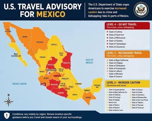 Due to ongoing security operations and related criminal activity, U.S. citizens in parts of Mexico are advised to shelter in place until further notice. This includes Jalisco, Tamaulipas, areas of Michoacán, Guerrero, Due to ongoing security operations and related criminal activity, U.S. citizens in parts of Mexico are advised to shelter in place until further notice. This includes Jalisco, Tamaulipas, areas of Michoacán, Guerrero,