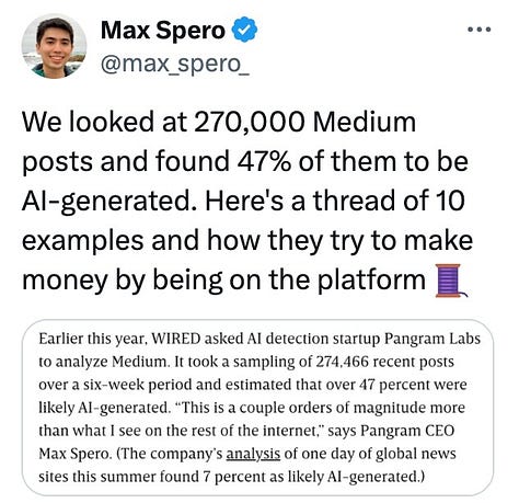 Screenshots of tweets from silicon valley leaders about how they're impacted by AI slop
