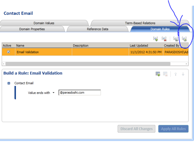 domain management activity of Data Quality Services, you can test the domain rules on sample data while creating the Knowledge base domain management activity of Data Quality Services, you can test the domain rules on sample data while creating the Knowledge base