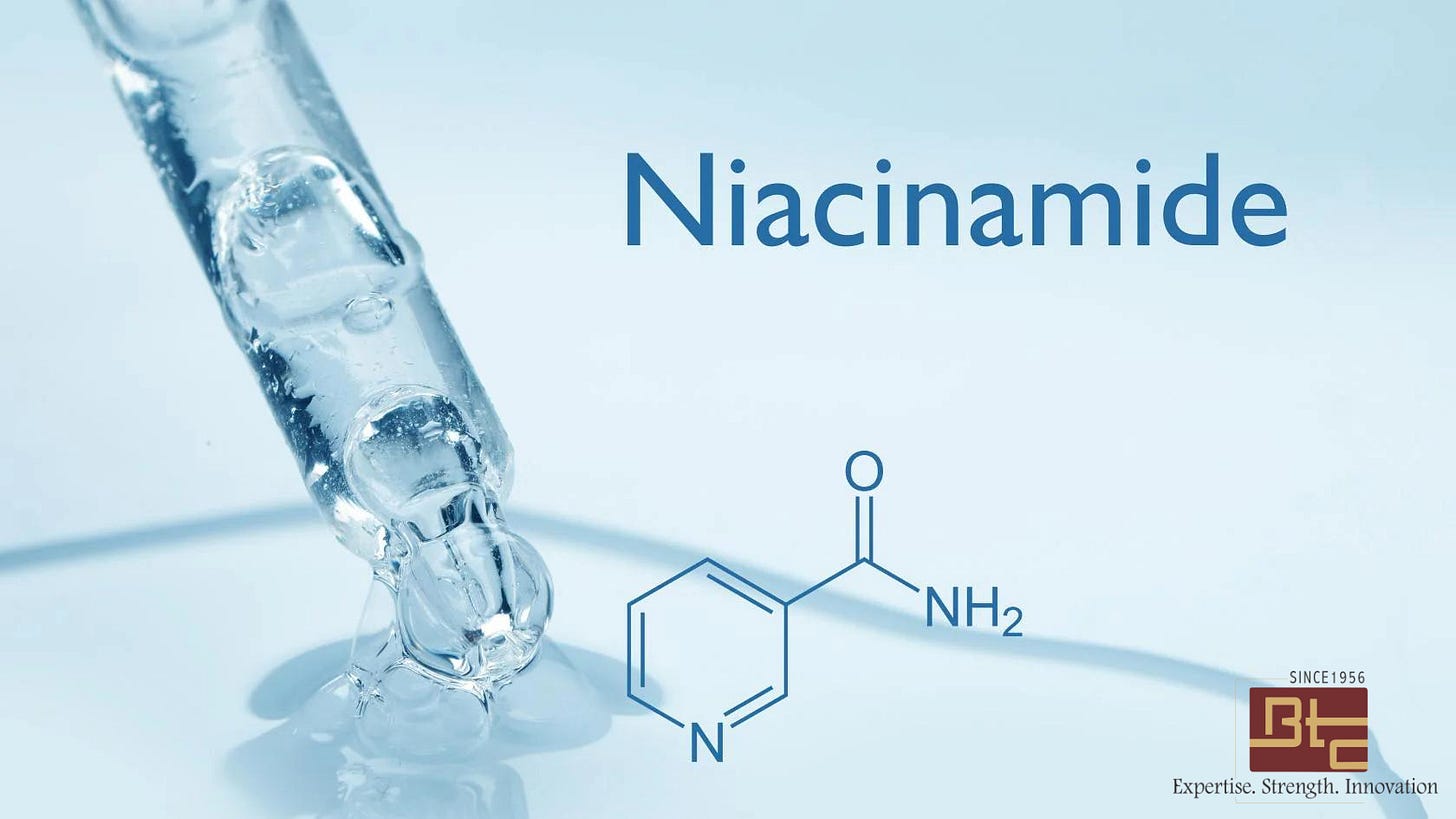Niacinamide 100 PPM,1000 PPM used in cosmetics and personal care