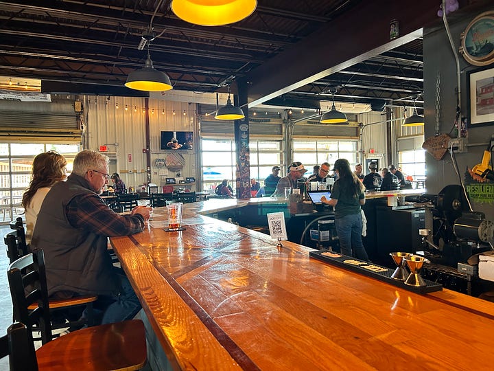 brewery, beer, bar, people, chairs, tables
