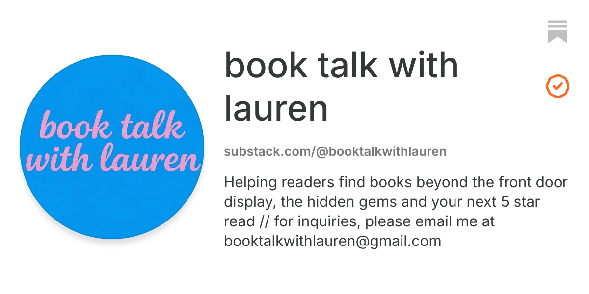 book talk with lauren | Substack