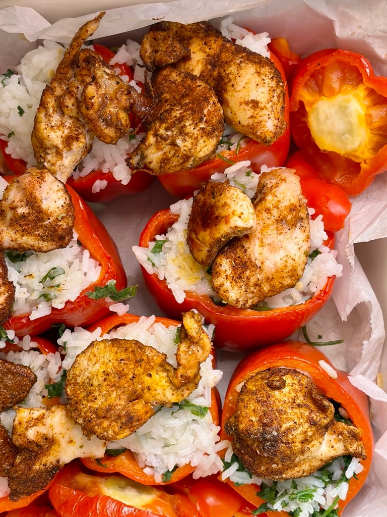 Cilantro-lime rice stuffed peppers