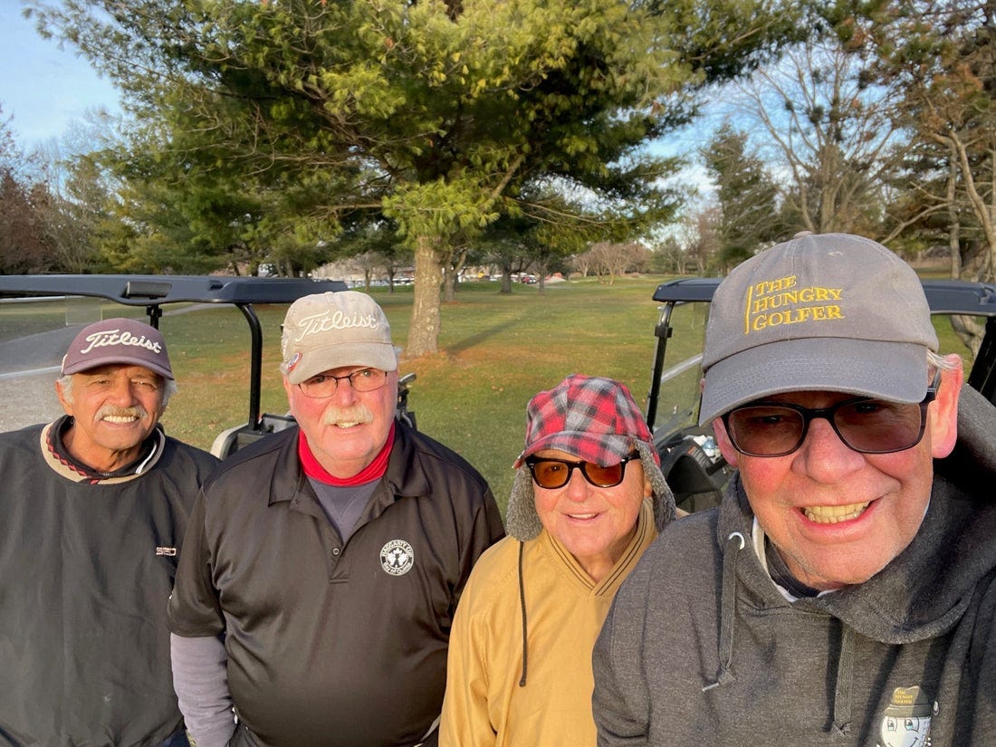 Here I am at Warkworth Golf Club with my three buddies playing our last game in the 2025 golf season.