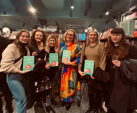 A grid of nine photographs of various groups of people at the book launch