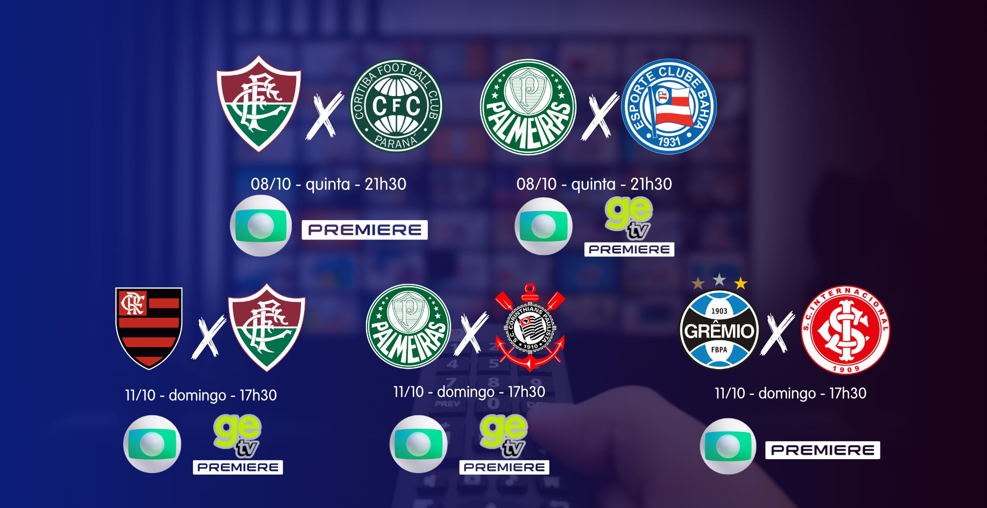 Semana que começa chega com mais bagunça nos horários do futebol na sua TV