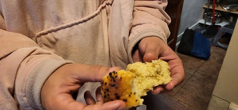 Five photos: dinner rolls topped with black and white sesame seeds; a dinner roll being pulled apart by two hands to show the flaky center; a roll cut in half with fig jam on one side and salmon salad on the other; a roll topped with BBQ chicken and caramelized onion jam; and a finished BBQ slider