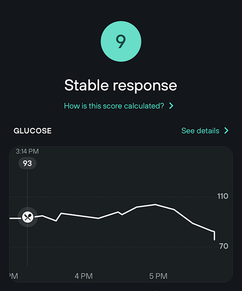Glucose response to ice cream