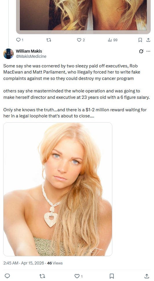 More of Makis's creepy obsession on Rayner