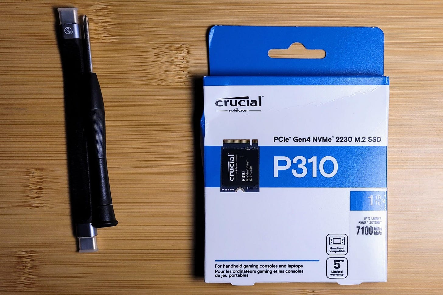 I used a 1 TB M.2 NVMe drive for storage