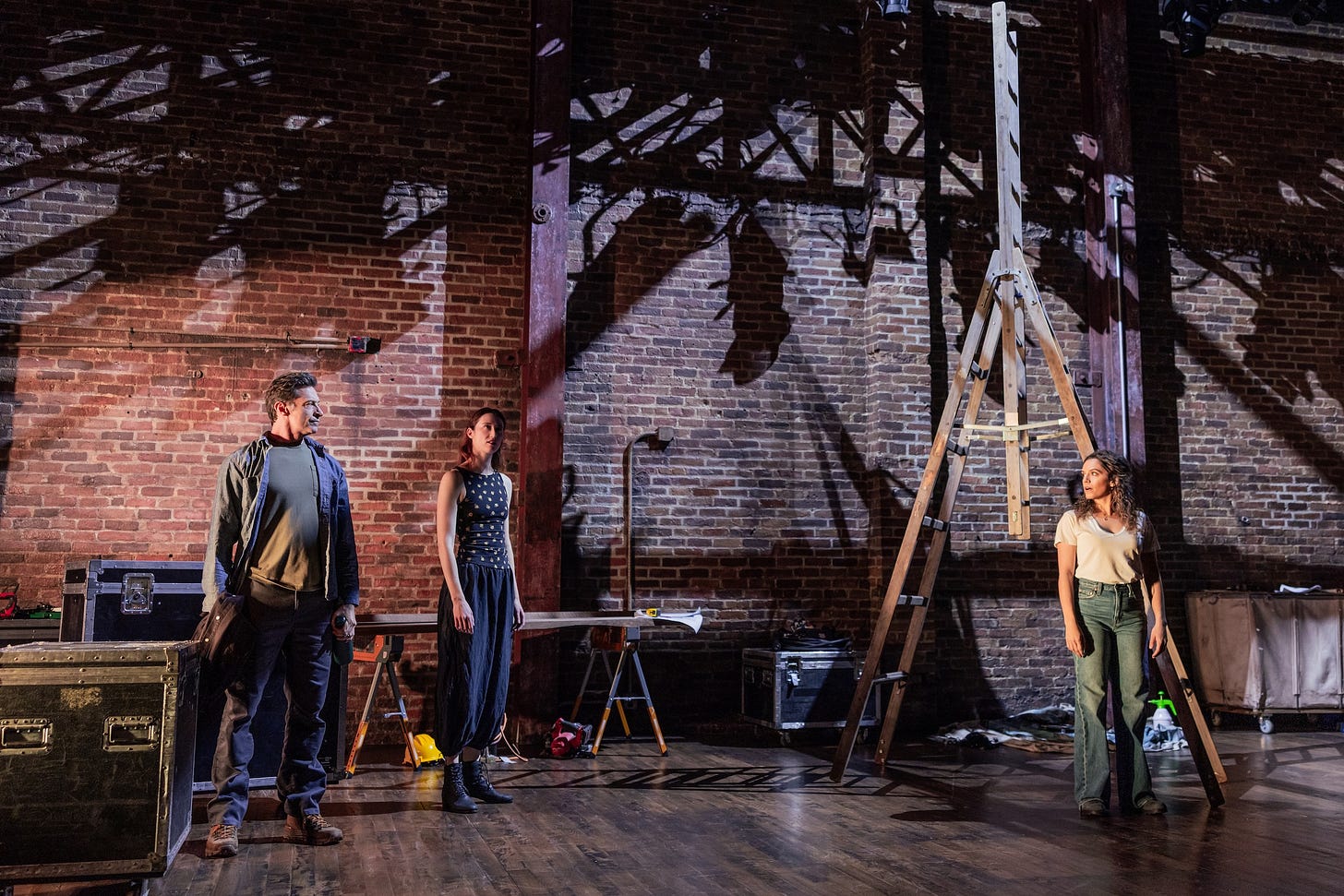 Hugh Jackman, Marianna Gailus, and Sepideh Moafi in “New Born.”